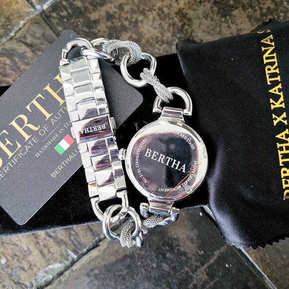 Bertha Women's Chain-Link Emerald Dial Watch - Picture 3 of 6